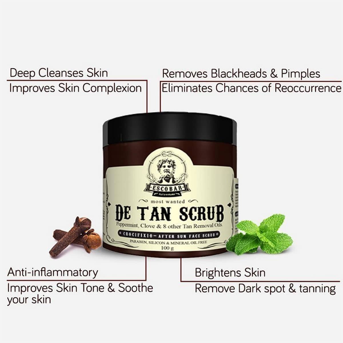 Nutriglow Escobar Most Wanted De Tan Scrub (100 gm)