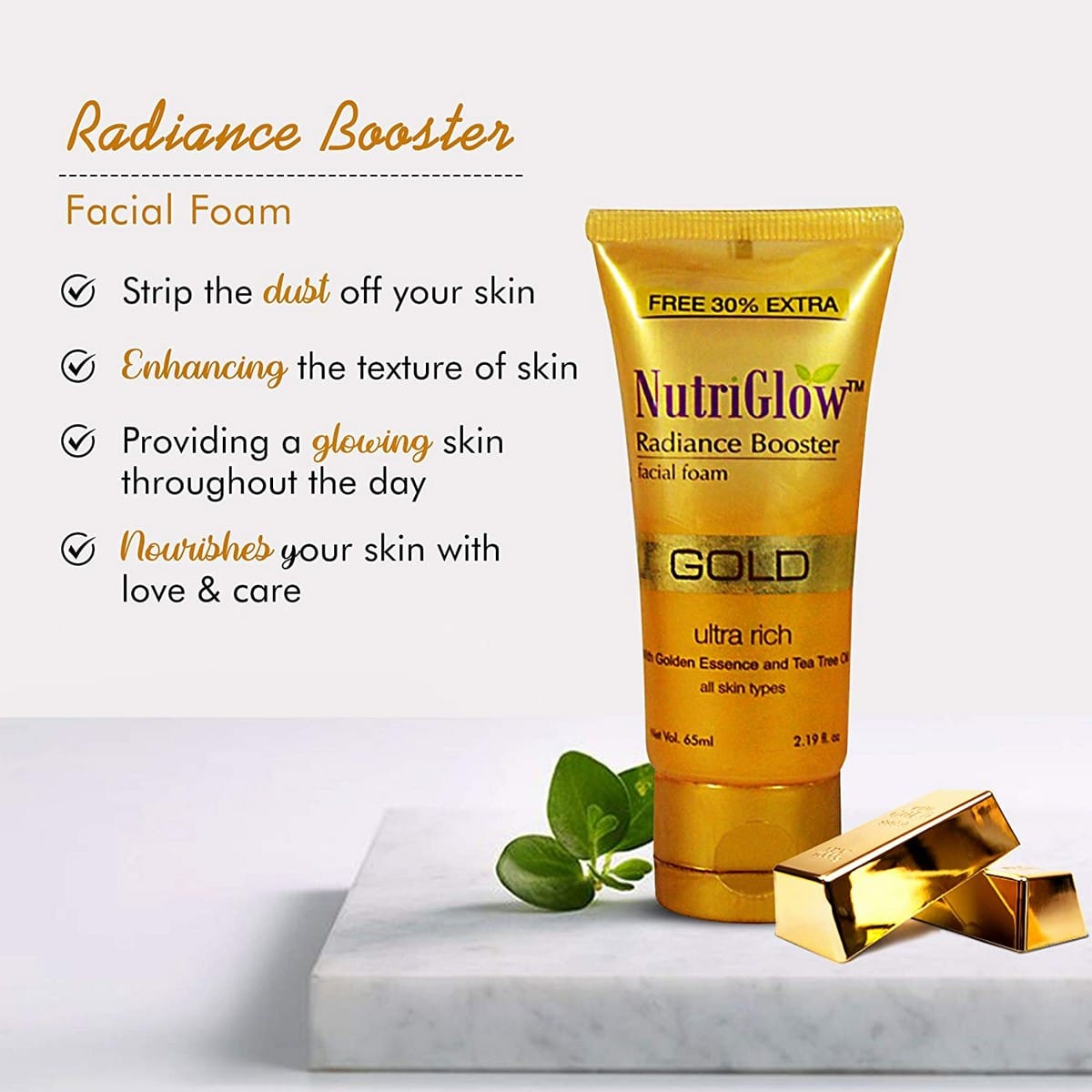 Nutriglow Radiance Booster Facial Foam (65 ml)