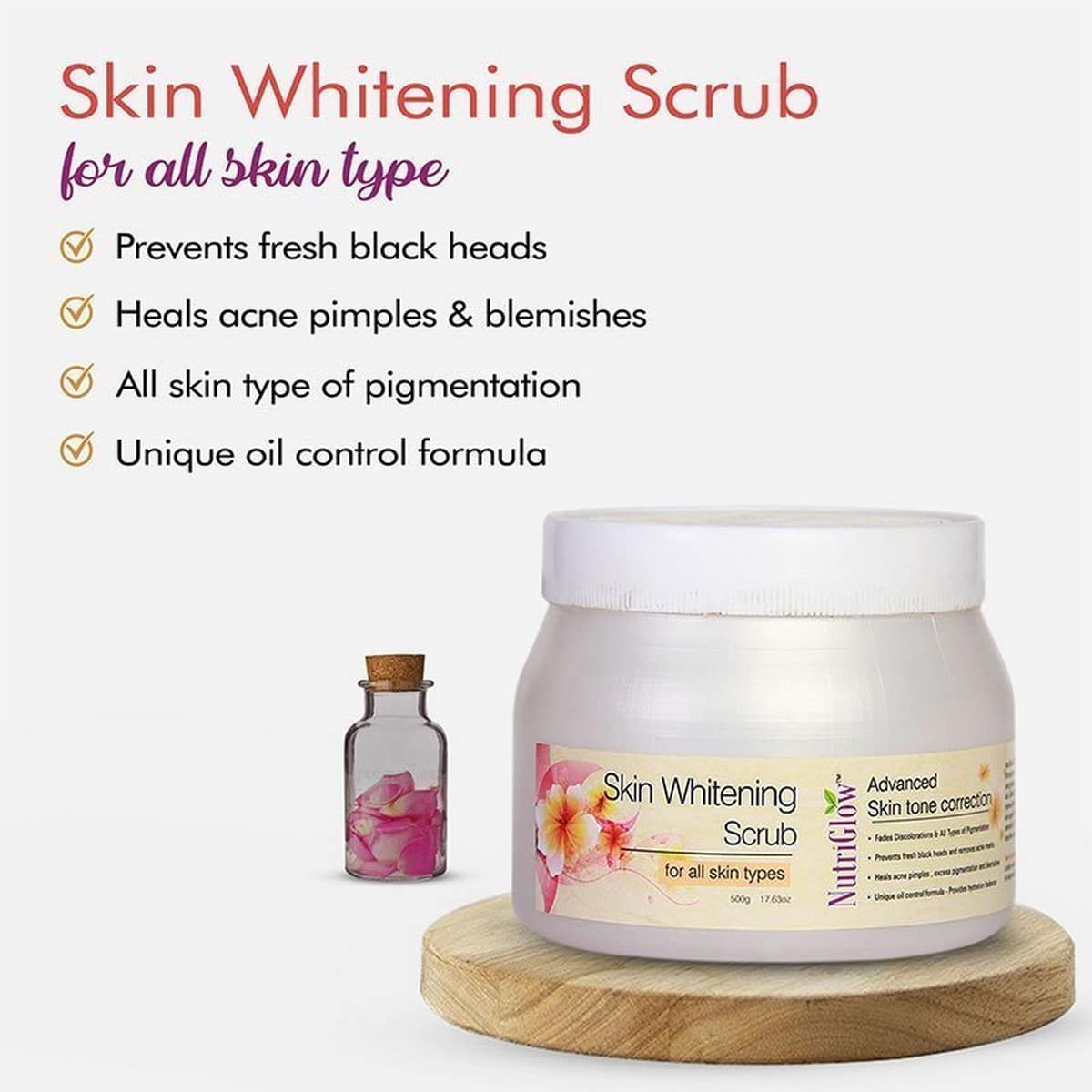 Nutriglow Skin Whitening Scrub (500 gm)