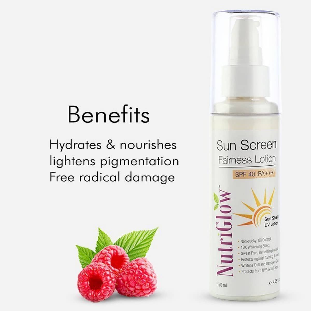 Nutriglow Sunscreen Fairness Lotion Spf 40 Pa+++ (120 ml)