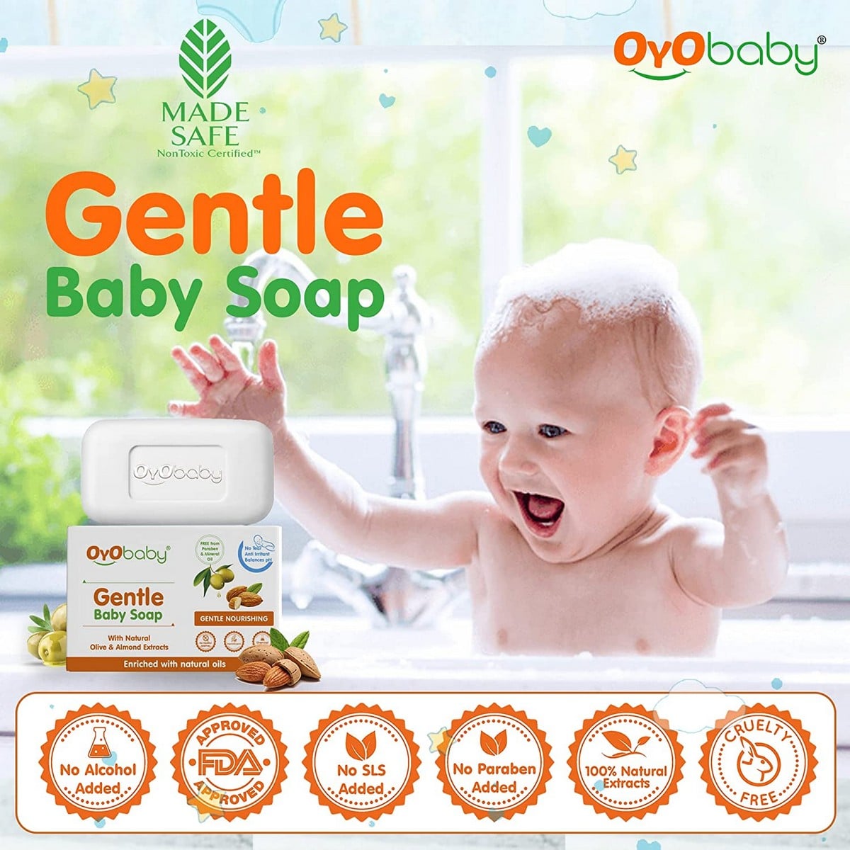 OYO Baby Gentle Baby Soap - Bathing Bar (75 gm)