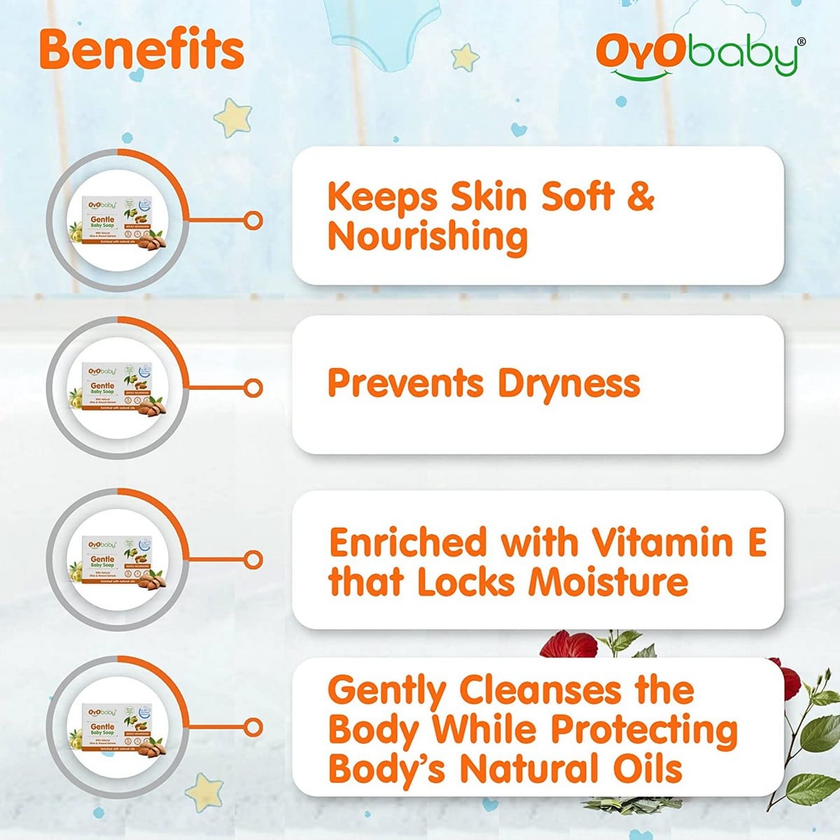 OYO Baby Gentle Baby Soap - Bathing Bar (75 gm)