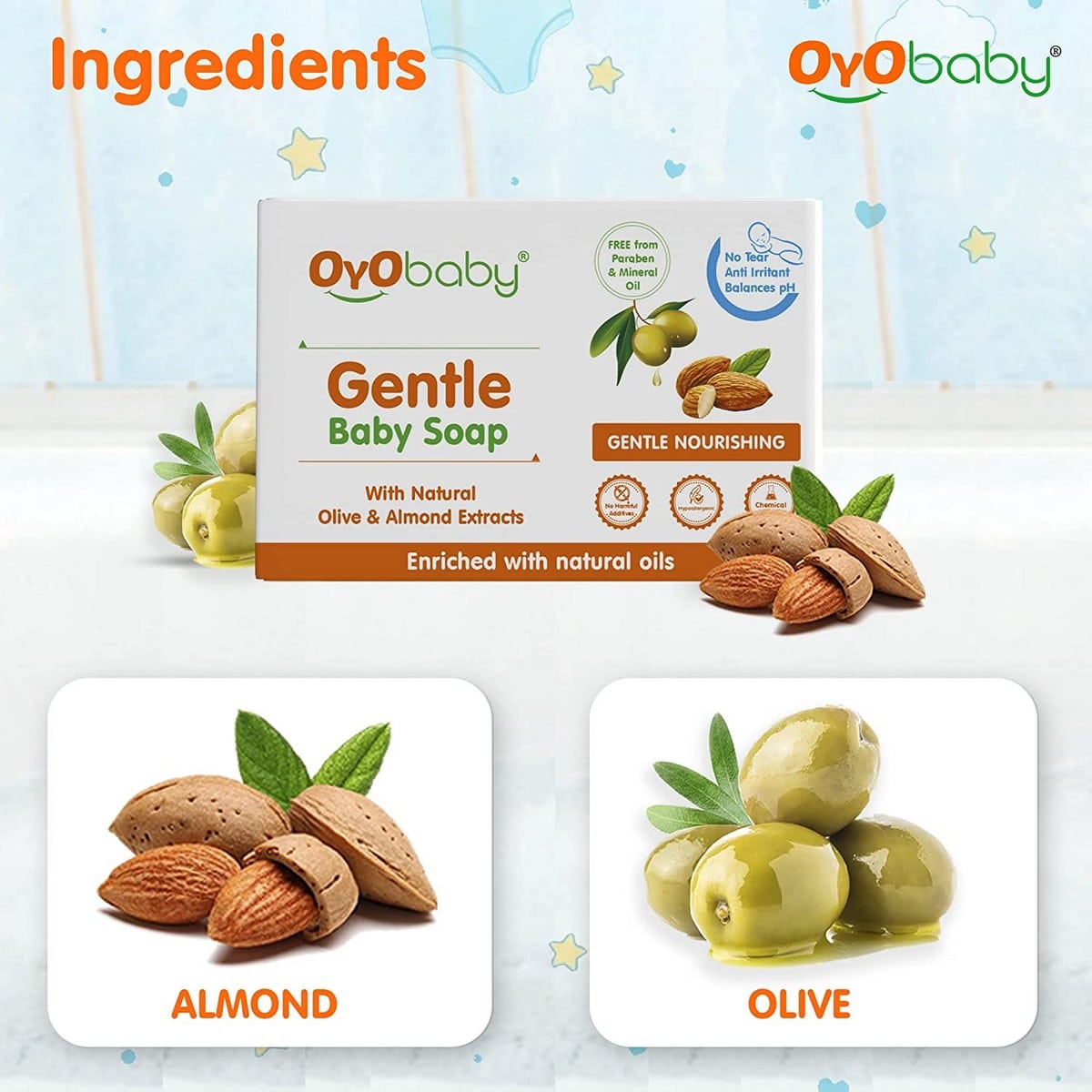 OYO Baby Gentle Baby Soap - Bathing Bar (75 gm)