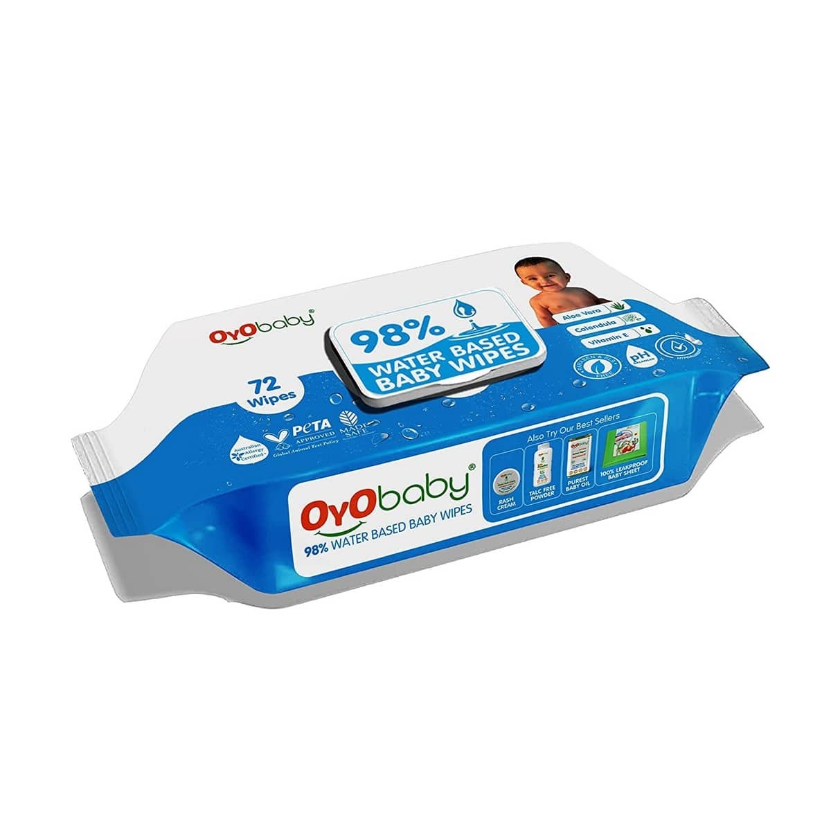 Oyo Baby Pure Water Wipes with Lid (72 pcs)