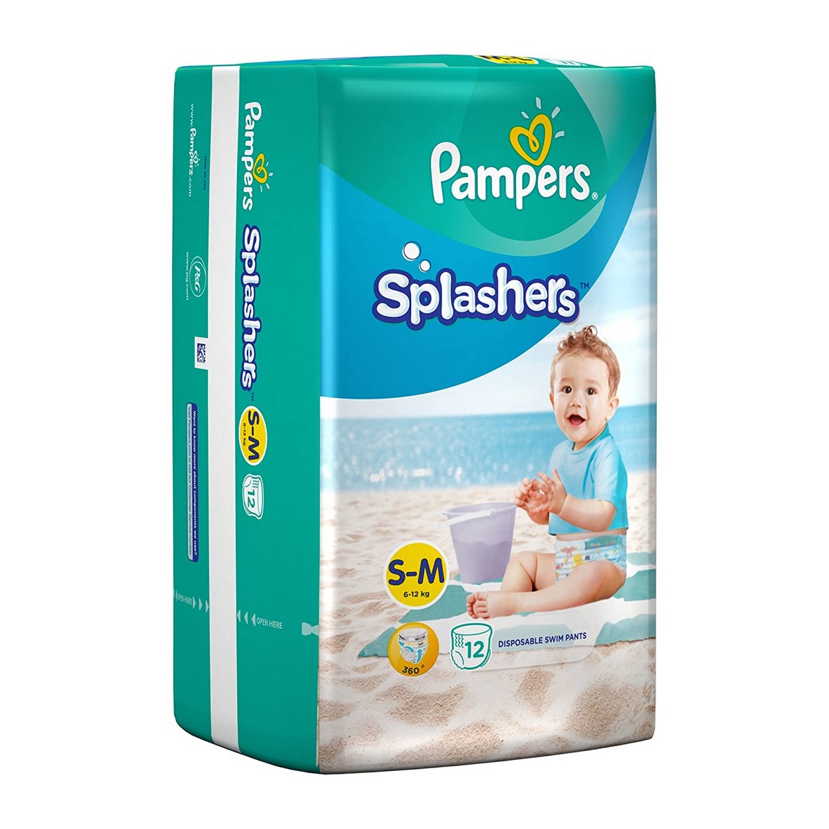 Pampers Splashers Disposable Swim Pants Diapers, Medium Size (12 Count)