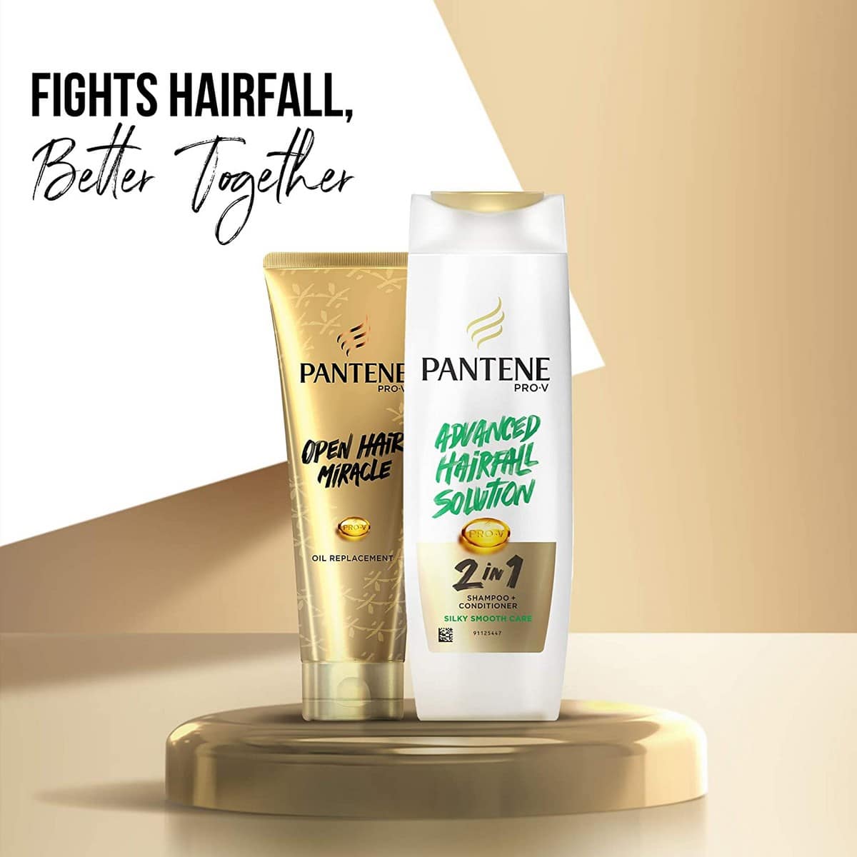 Pantene Advanced Hairfall Solution 2 In 1 Anti-Hairfall Silky Smooth Shampoo & Conditioner For Women (1 Ltr)