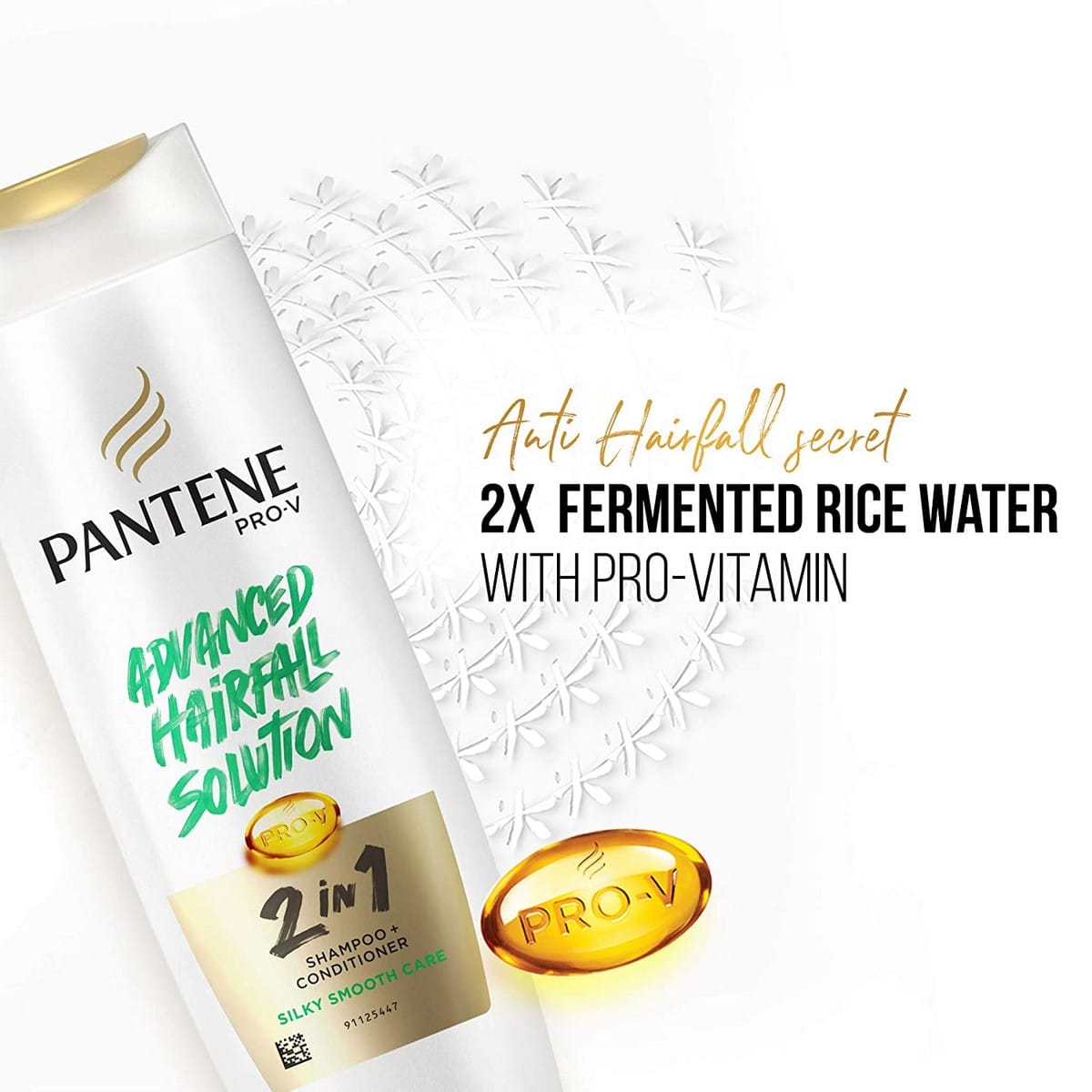 Pantene Advanced Hairfall Solution 2 In 1 Anti-Hairfall Silky Smooth Shampoo & Conditioner For Women (1 Ltr)