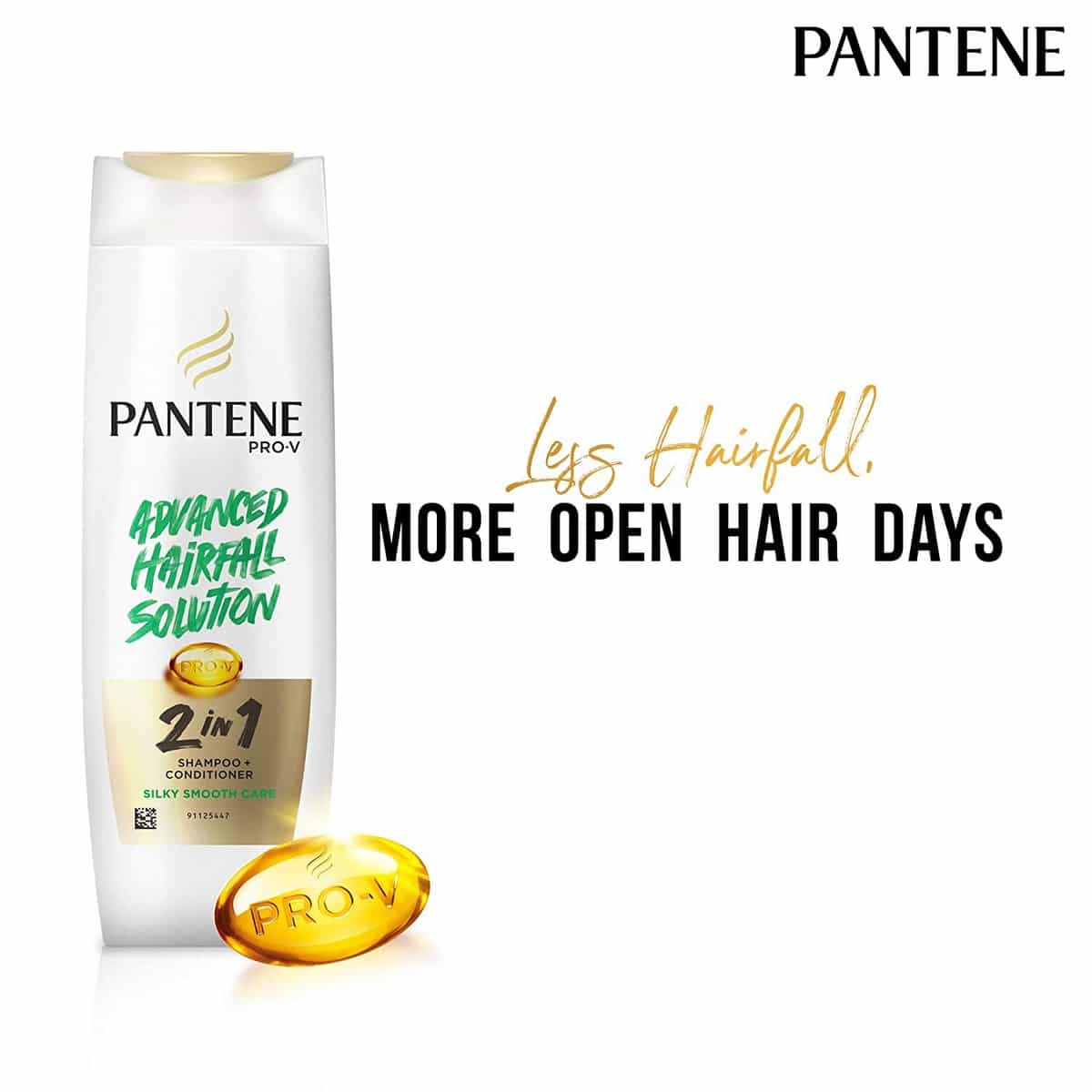 Pantene Advanced Hairfall Solution 2 In 1 Anti-Hairfall Silky Smooth Shampoo & Conditioner For Women (1 Ltr)