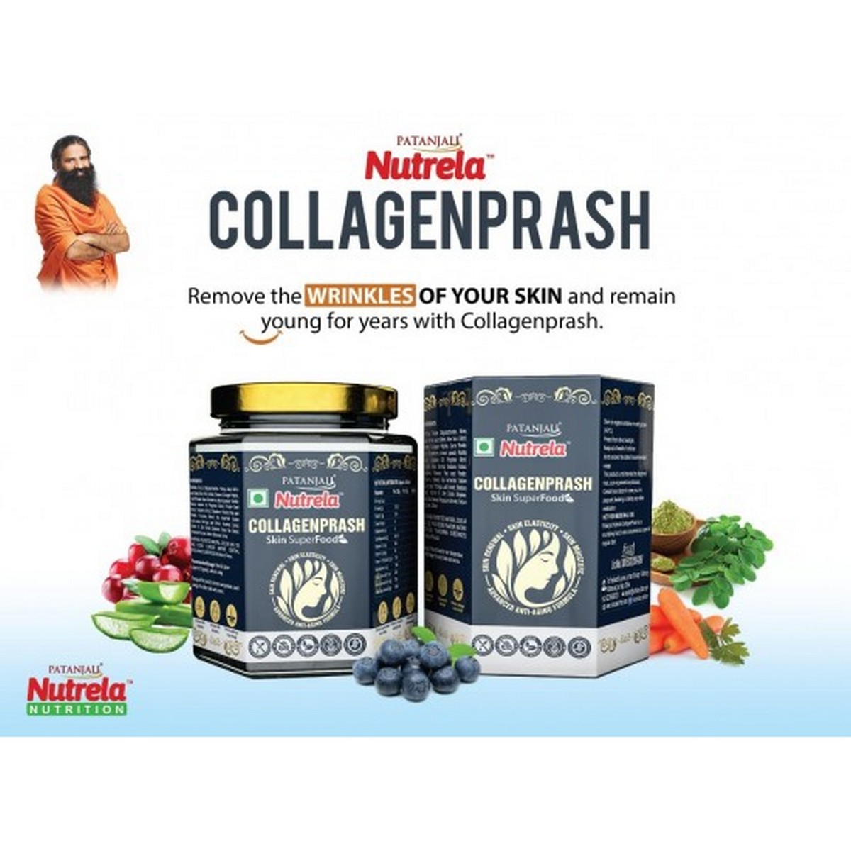 Patanjali Nutrela Collagen Prash Advanced Anti Ageing Formula For Men & Women (400 gm)