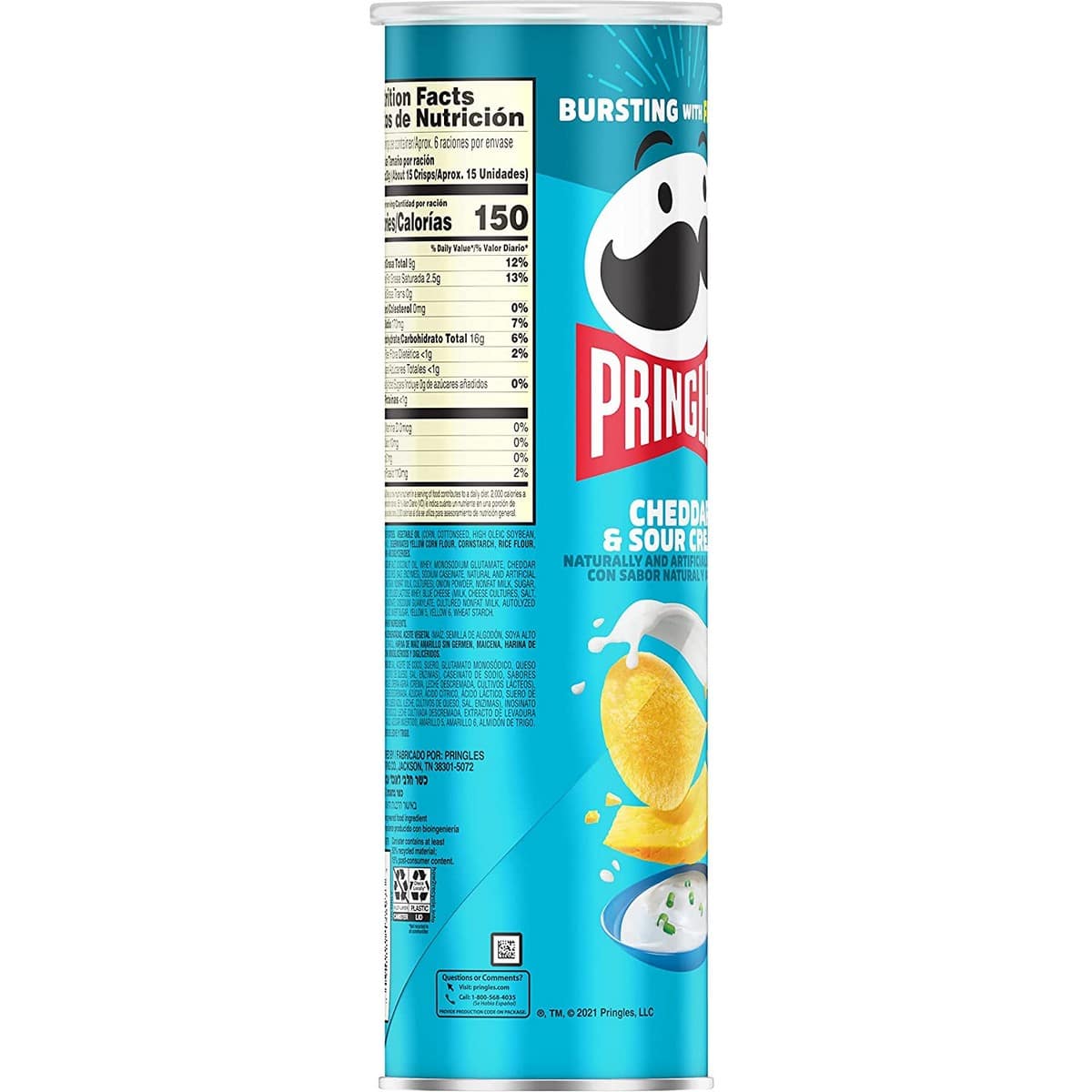 Pringles Cheddar & Sour Cream Potato Crisps (158 gm)
