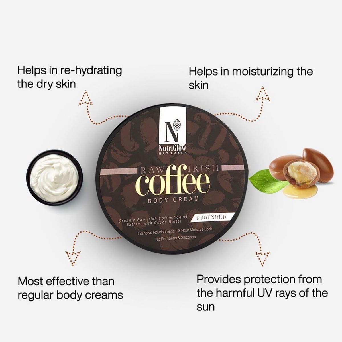 Nutriglow Raw Irish Coffee Body Cream (200 gm)