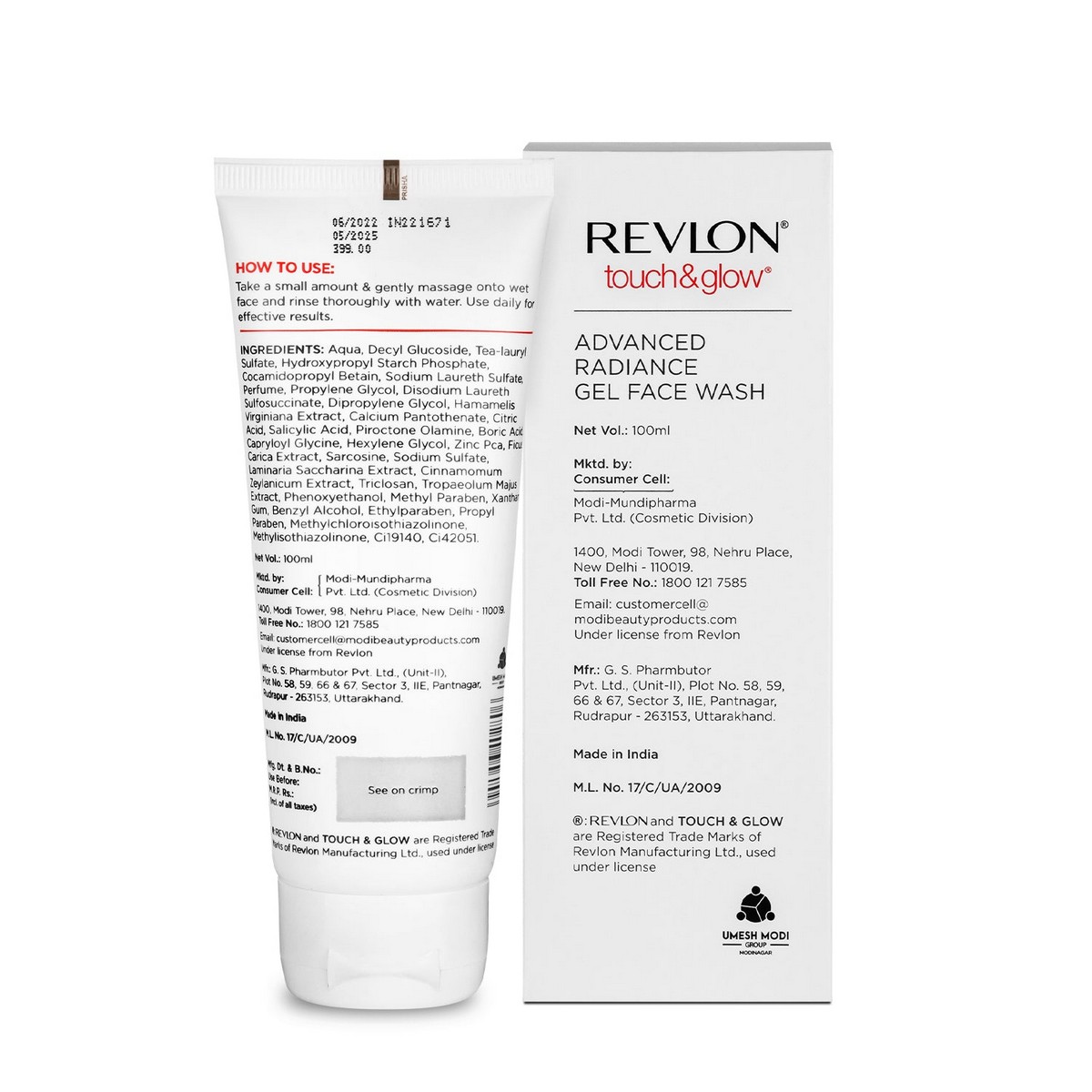 Revlon Touch & Glow Advanced Radiance Gel Face Wash (100 Ml)