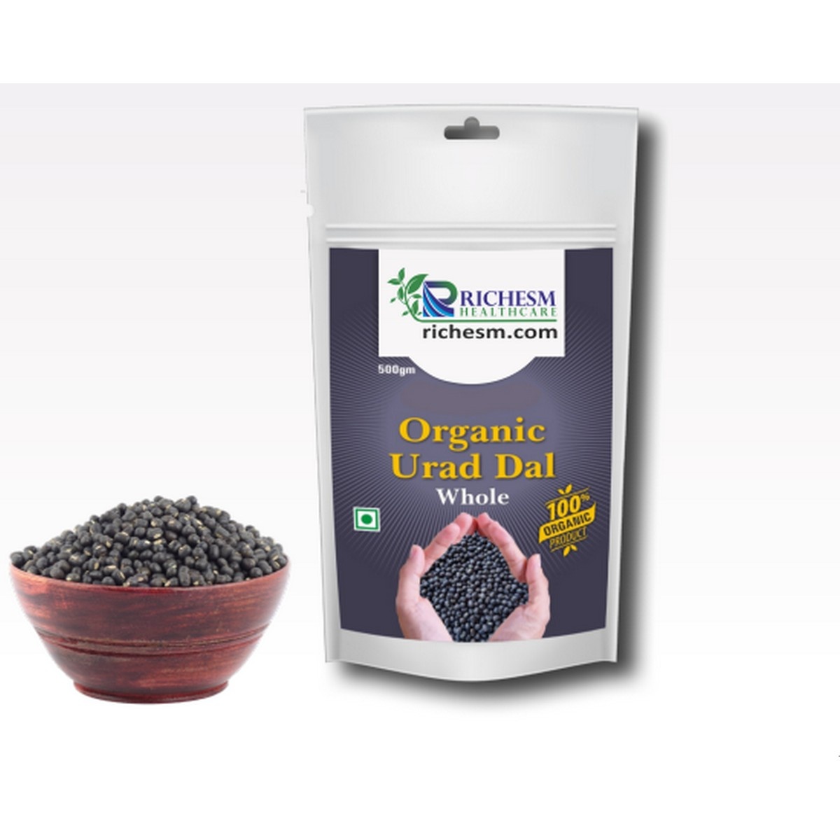 Richesm Healthcare Urad Dal Whole (500 Gm)