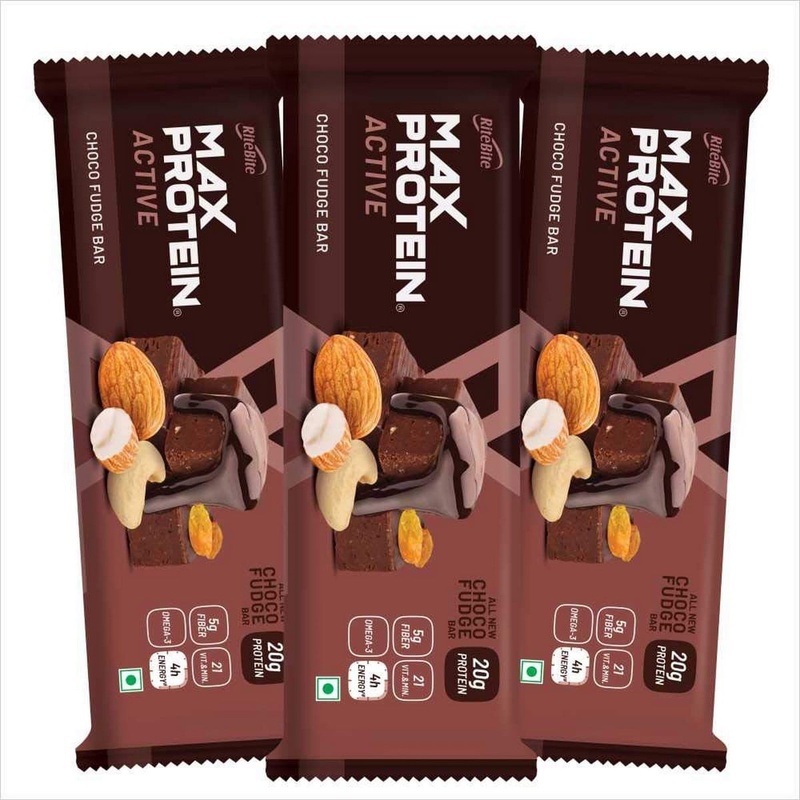 RiteBite Max Protein Active Choco Fudge Protein Bars (Pack of 3)