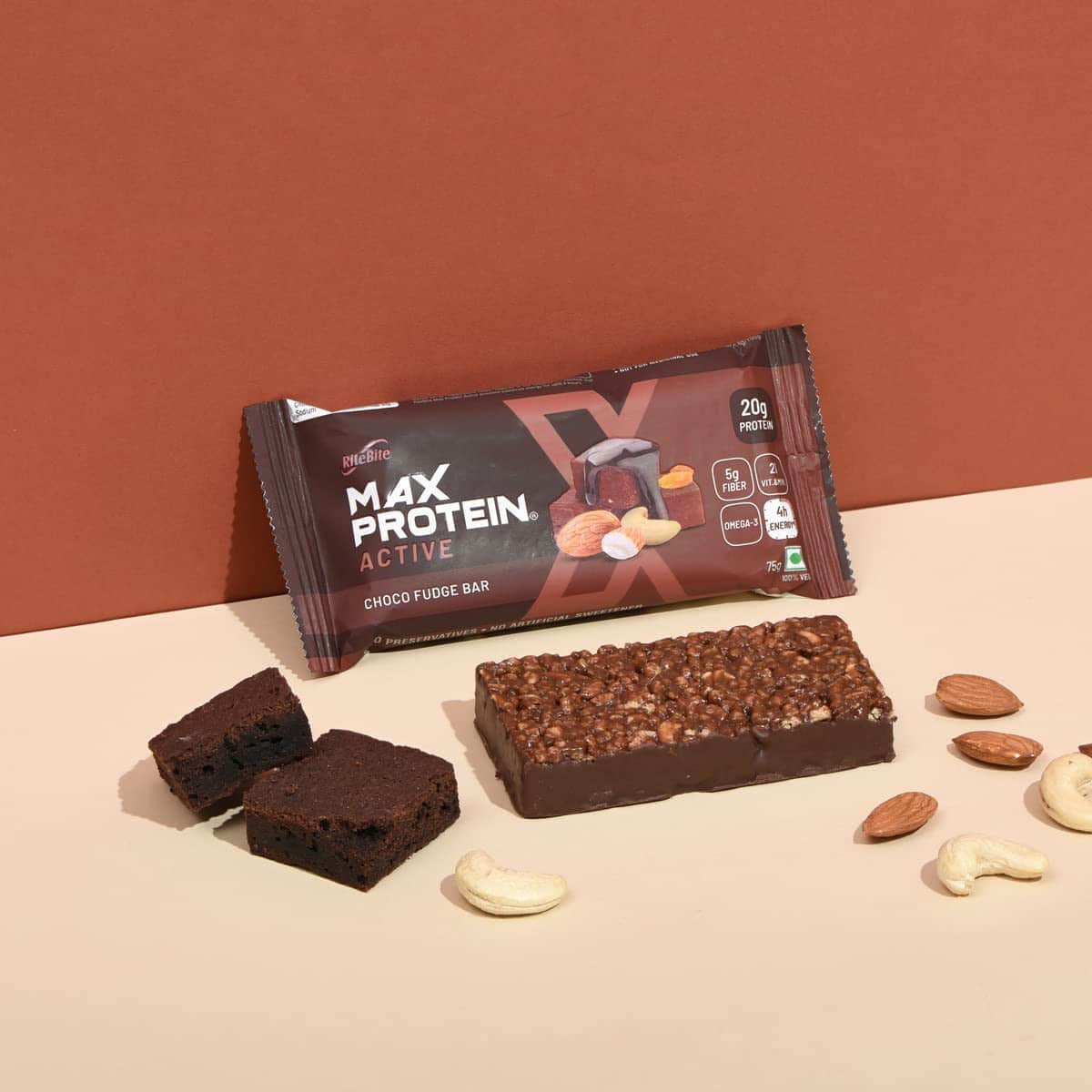 RiteBite Max Protein Active Choco Fudge Protein Bars (Pack of 3)