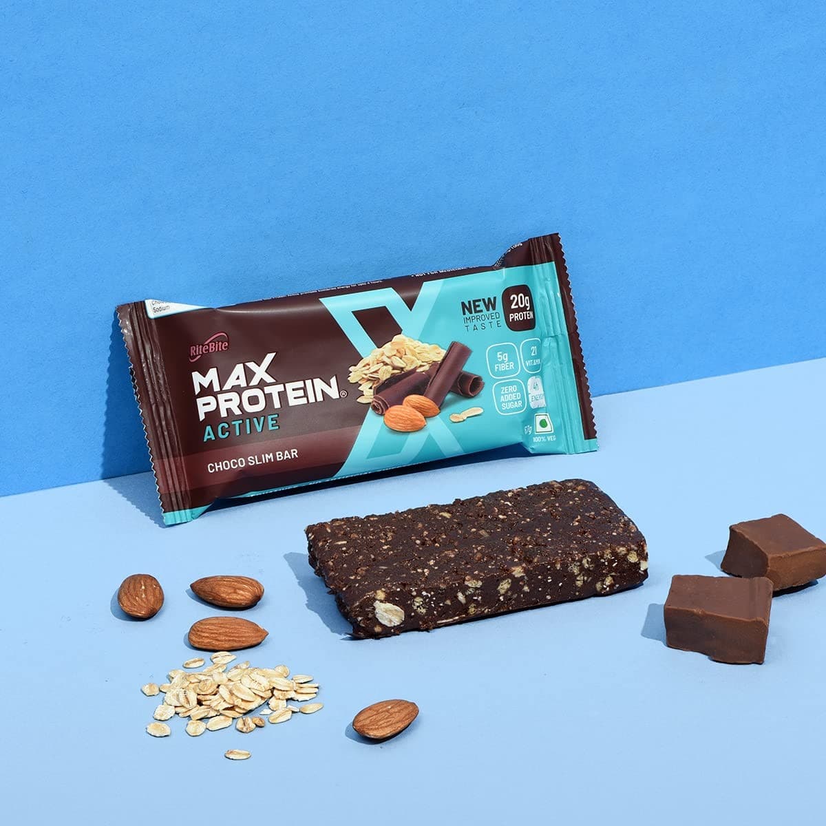 RiteBite Max Protein Active Choco Slim Bar, Pack of 6 (67 Gm Each)