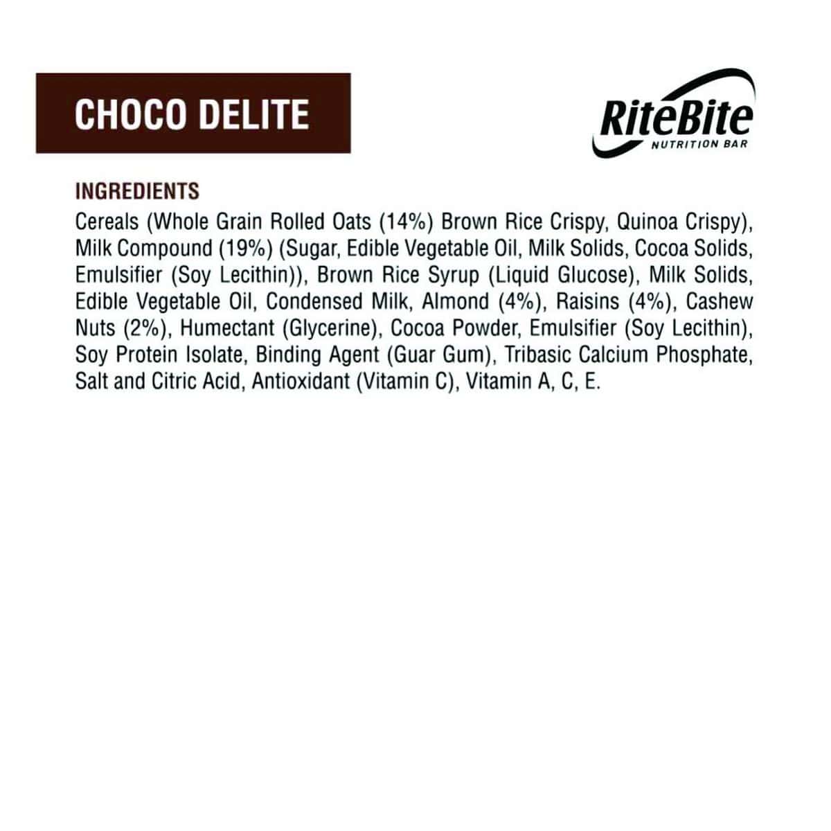 RiteBite Max Protein Choco Delite Bars, Pack of 6 (40 Gm Each)
