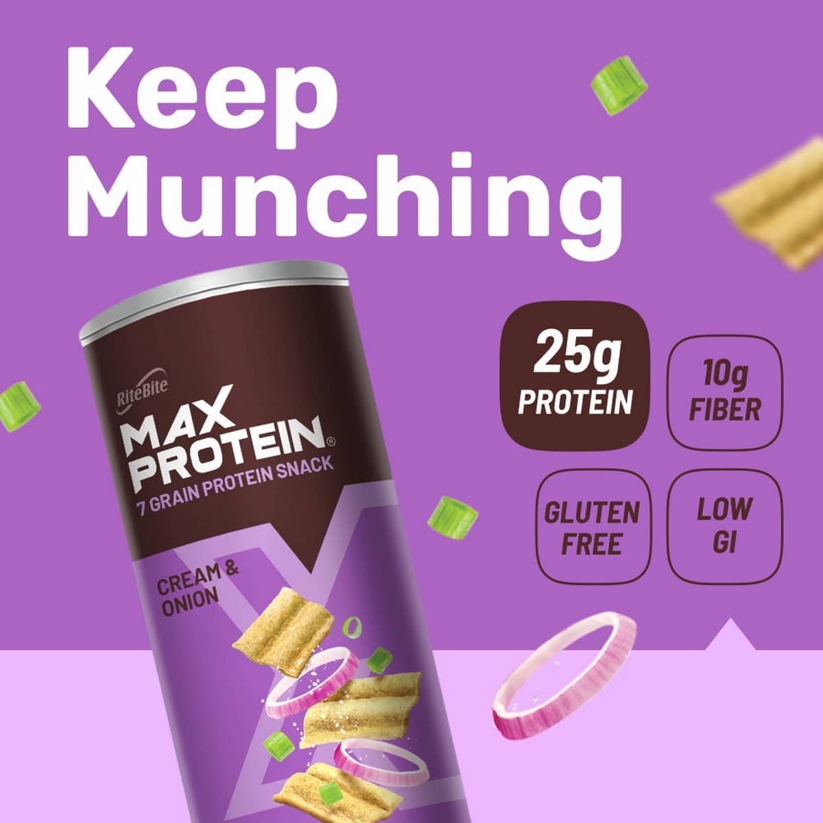 RiteBite Max Protein Cream & Onion Chips (150 gm)