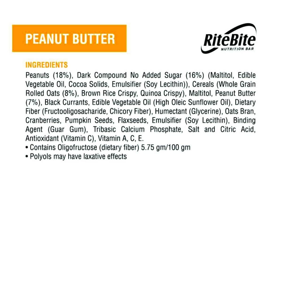 RiteBite Max Protein Peanut Butter Energy Bar, Pack of 6 (40 Gm Each)