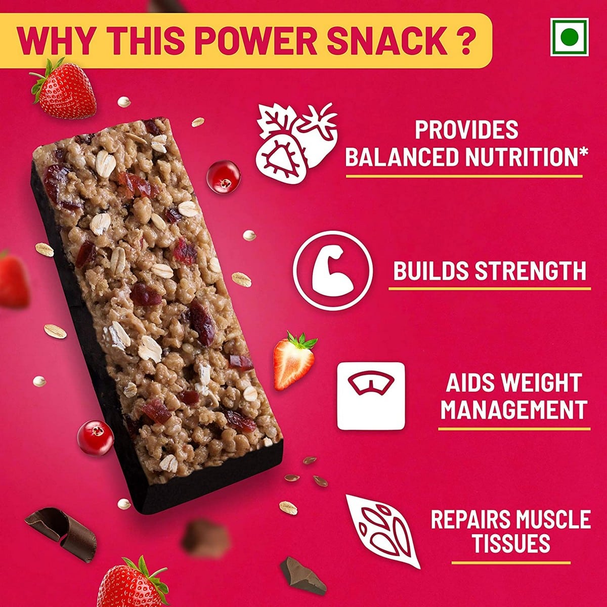 RiteBite Max Protein Ultimate Choco Berry Bar, Pack of 6 (100 Gm Each)