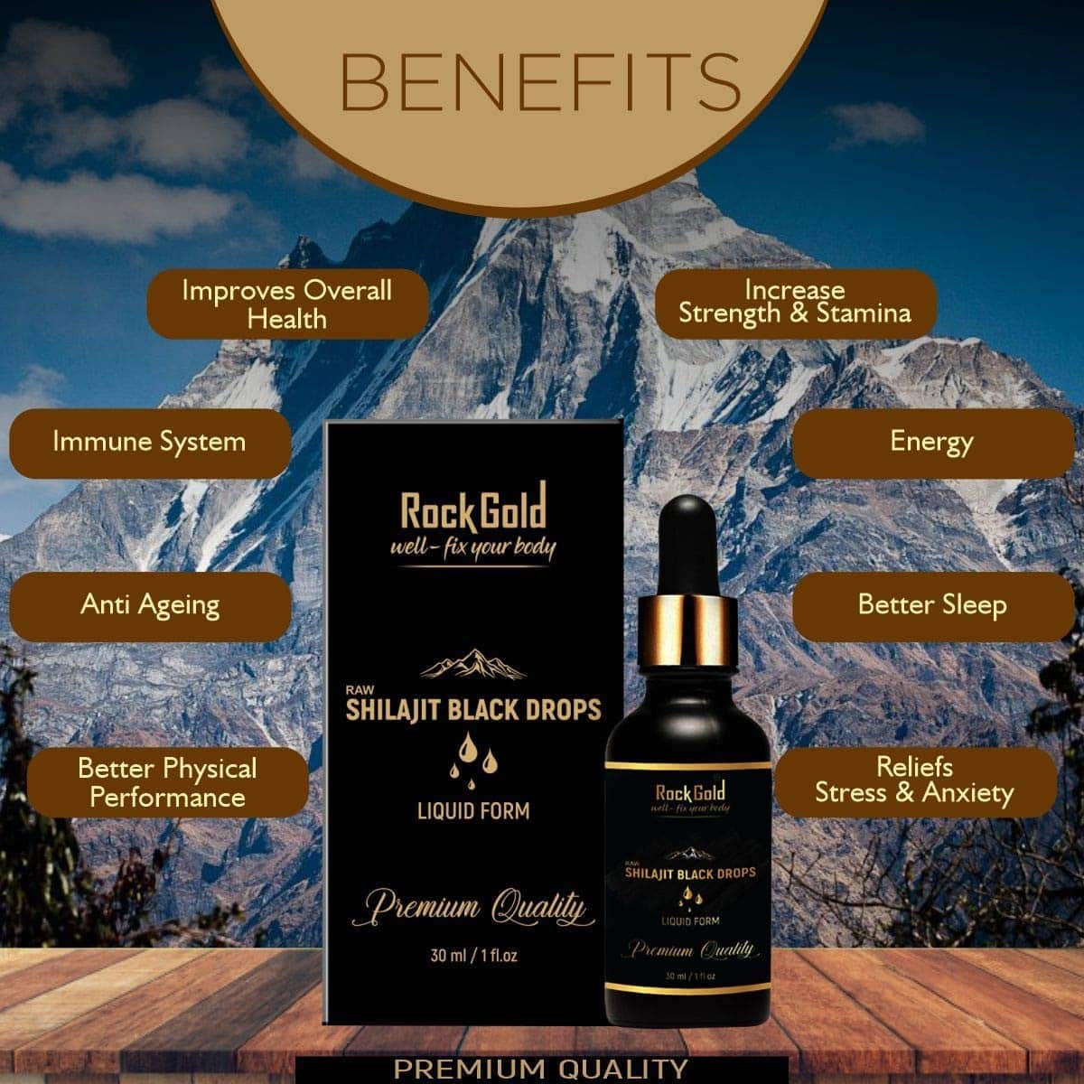 Rock Gold Shilajit Liquid Form (30 ml)