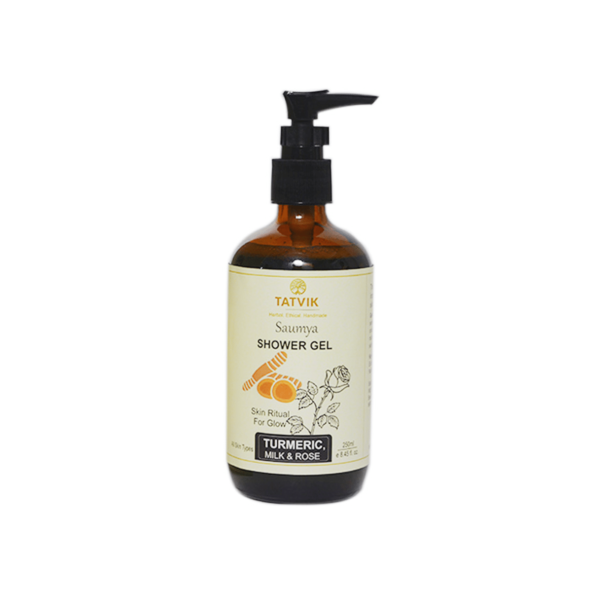 Tatvik Saumya Shower Gel Milk, Turmeric & Rose (250ml)