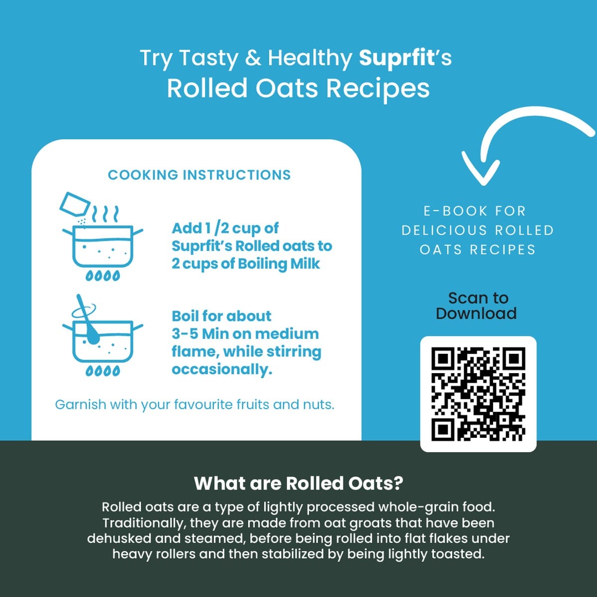 Suprfit 100% Natural Rolled Oats (1 Kg)