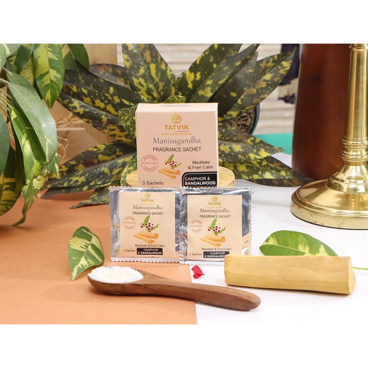 Tatvik Manisugandha Fragrance Sachet Camphor and Sandalwood (3 Sachet)