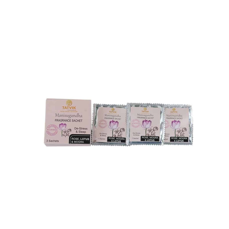 Tatvik Manisugandha Fragrance Sachet Rose, Mogra and Lotus (3 Sachet)