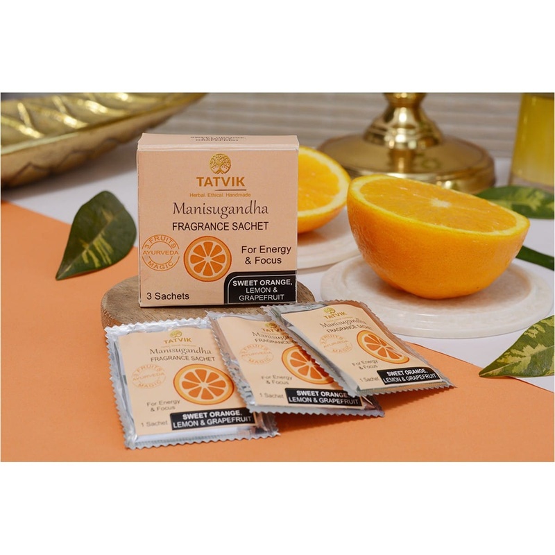 Tatvik Manisugandha Fragrance Sachet Sweet Orange, Lemon and Grapefruit (3 Sachet)