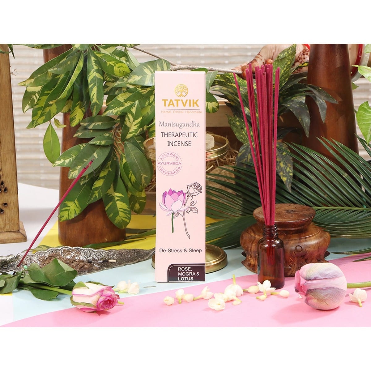 Tatvik Manisugandha Therapeutic Incense Rose, Mogra and Lotus