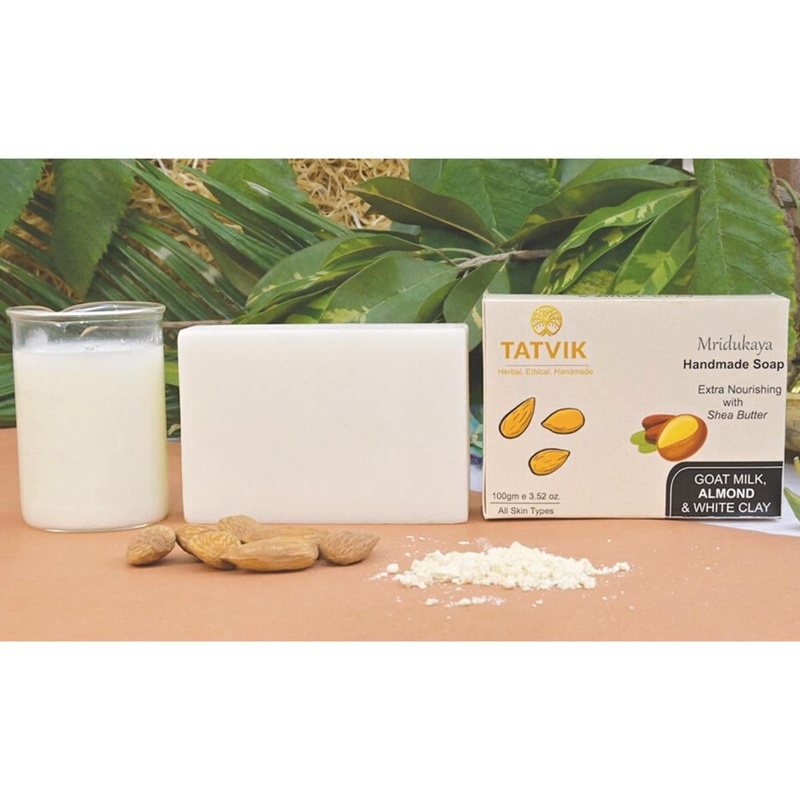 Tatvik Mridukaya Handmade Soap Goat Milk, Almond And White Clay (100 gm)