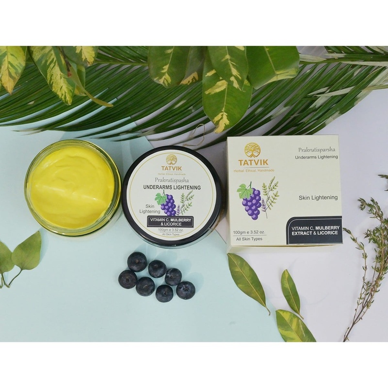 Tatvik Prakrutisparsha Underarms Lightening Cream - Vitamin C, Mulberry & Licorice (100 gm)