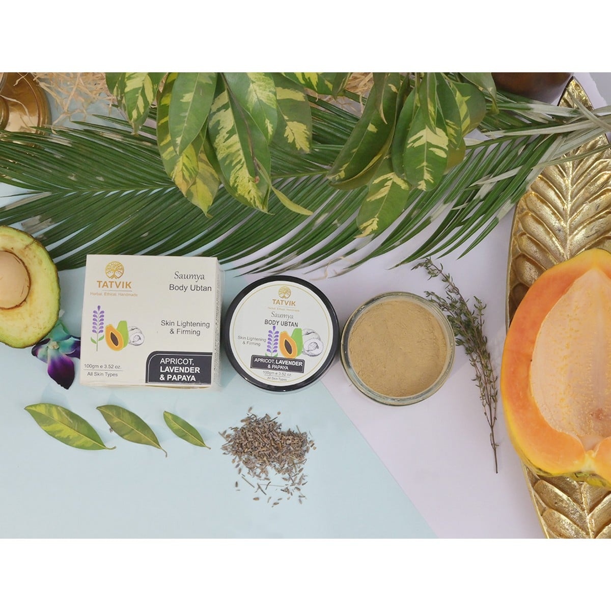 Tatvik Saumya Body Ubtan - Apricot, Lavender & Papaya (100 gm)