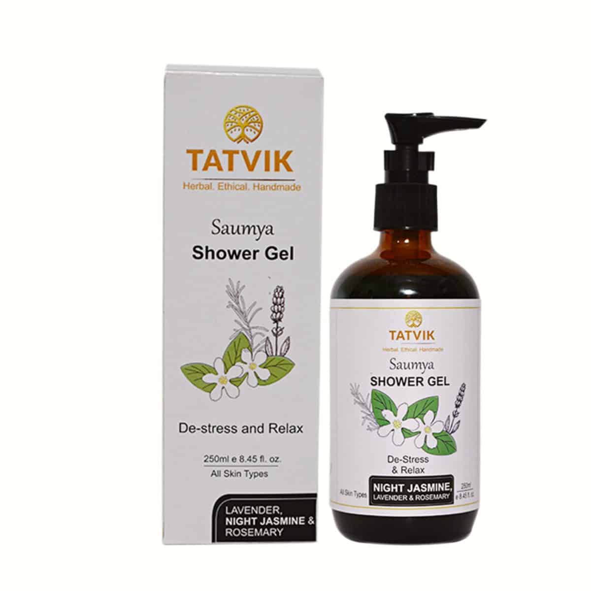 Tatvik Saumya Shower Gel - Lavender, Night Jasmine & Rosemary (250 ml)