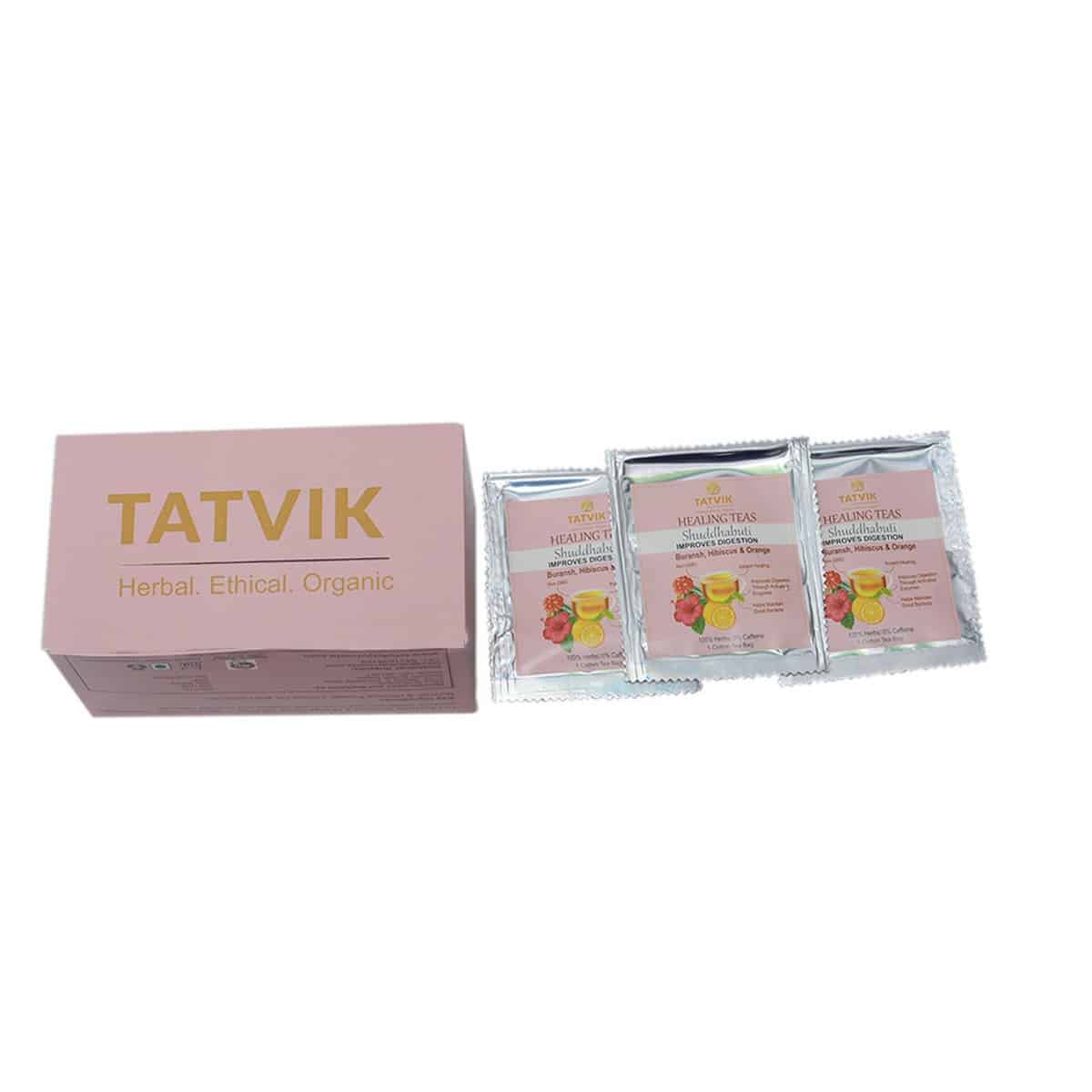 Tatvik Shuddhabuti Herbal Tea Buransh, Hibiscus and Orange (10 Tea Bags)