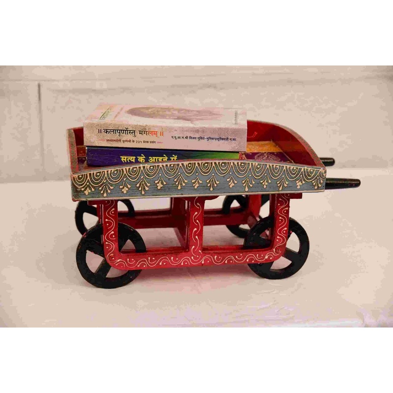 Wooden Made Thela with Wheels for Decor