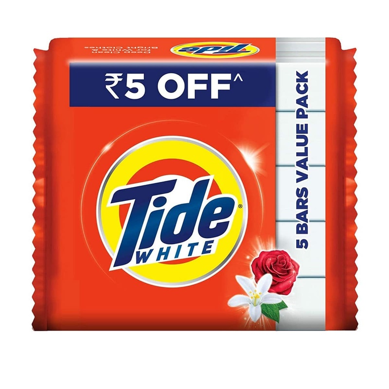 Tide White Detergent 5 Bars Value Pack (1000 grams)