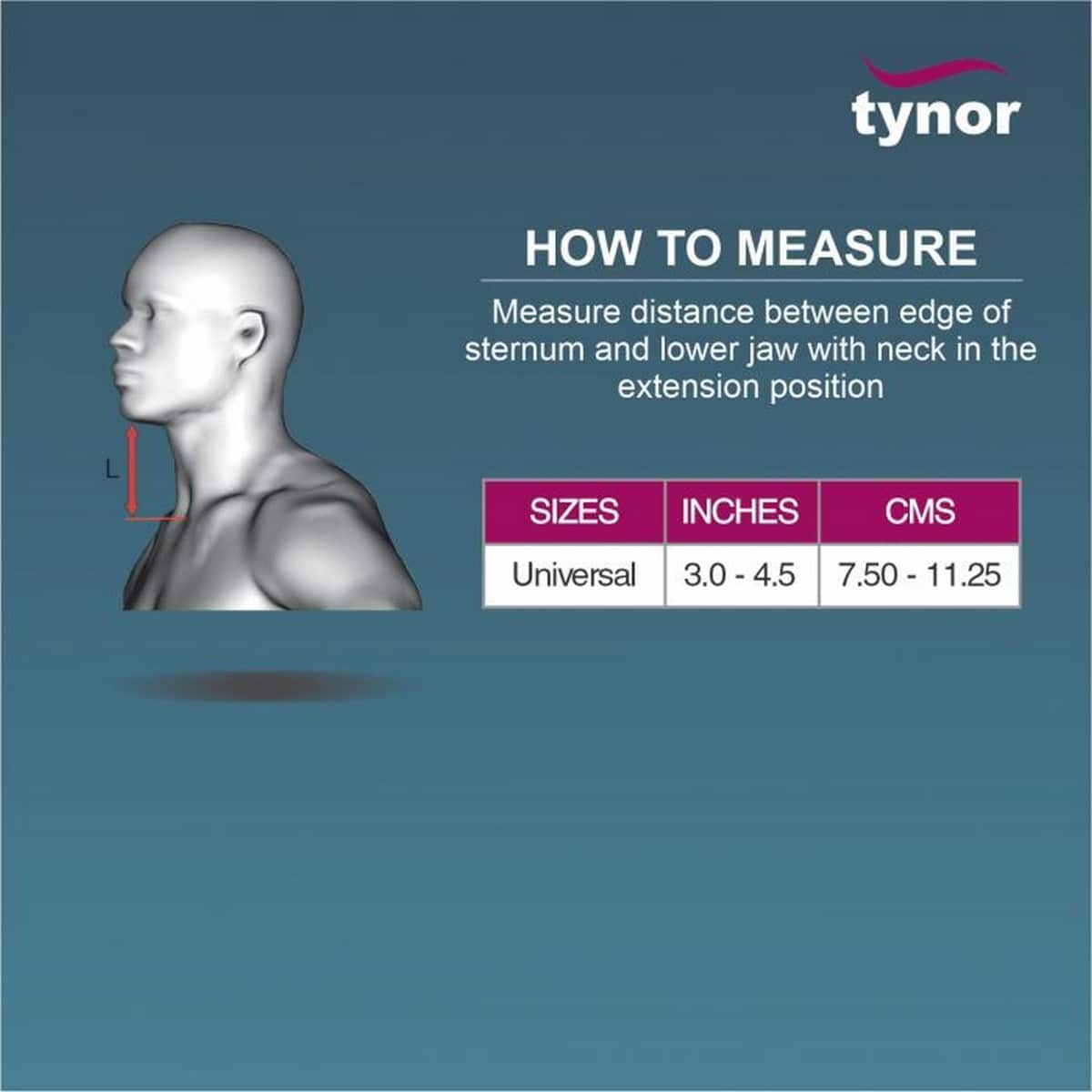 Tynor Cervical Pillow Regular Memory Foam, Blue, Universal Size (1 Unit)
