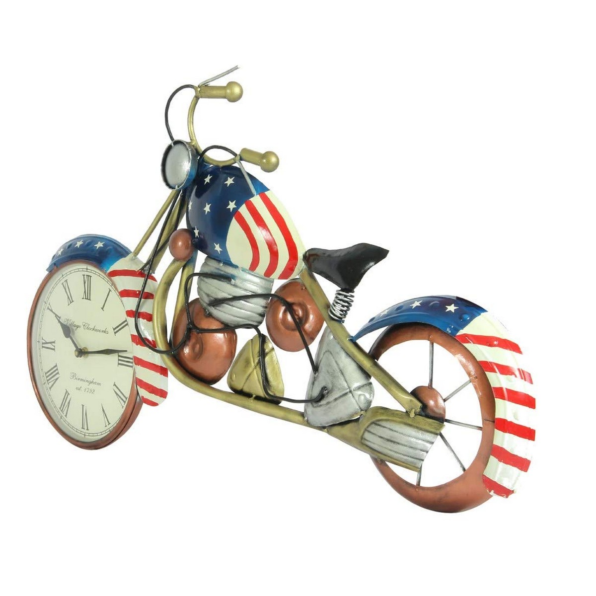 Harley US Bike as Wall Art with Clock for Home