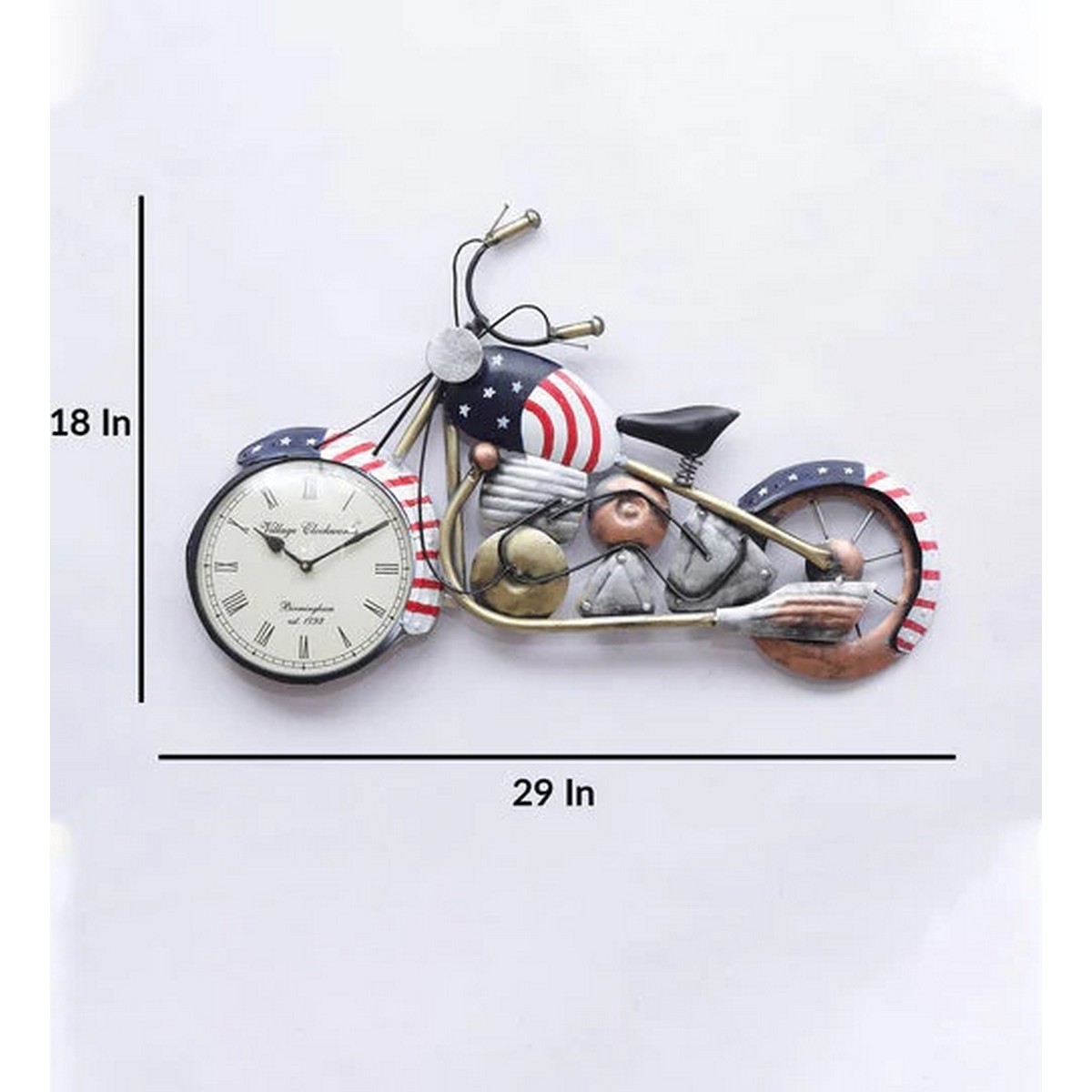 Harley US Bike as Wall Art with Clock for Home