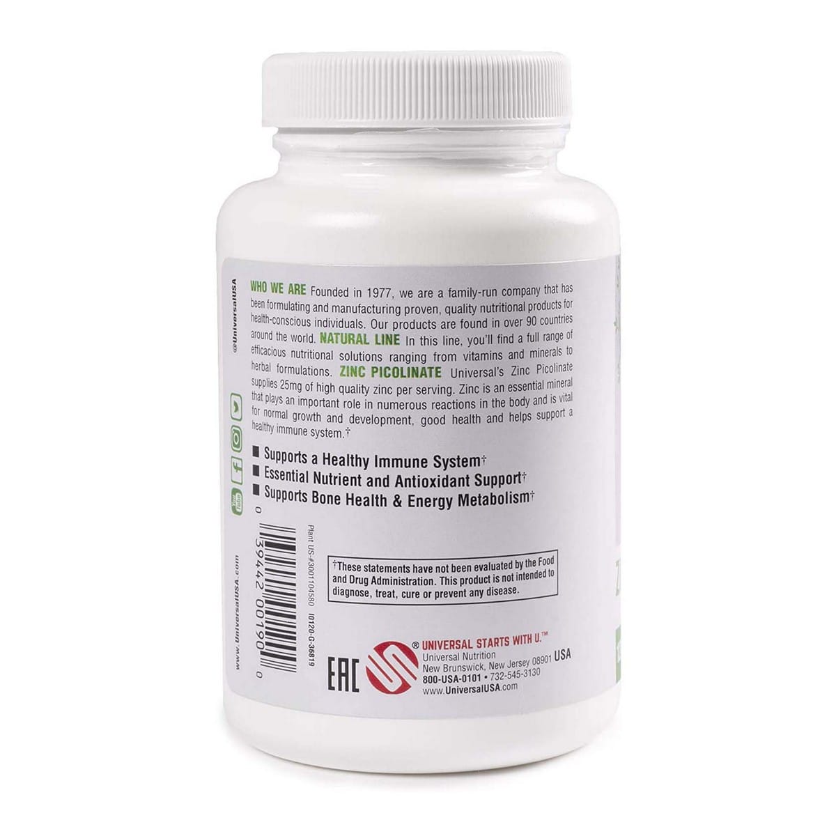 Universal Nutrition Zinc Picolinate (120 Caps)