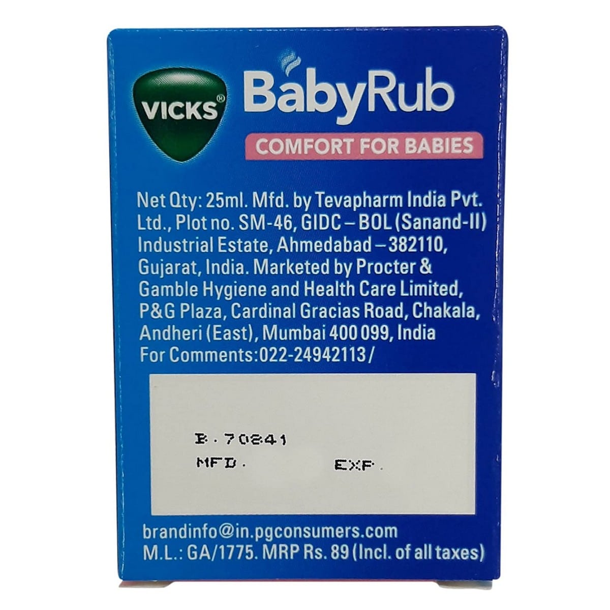 Vicks Baby Rub Carton (25 ml)