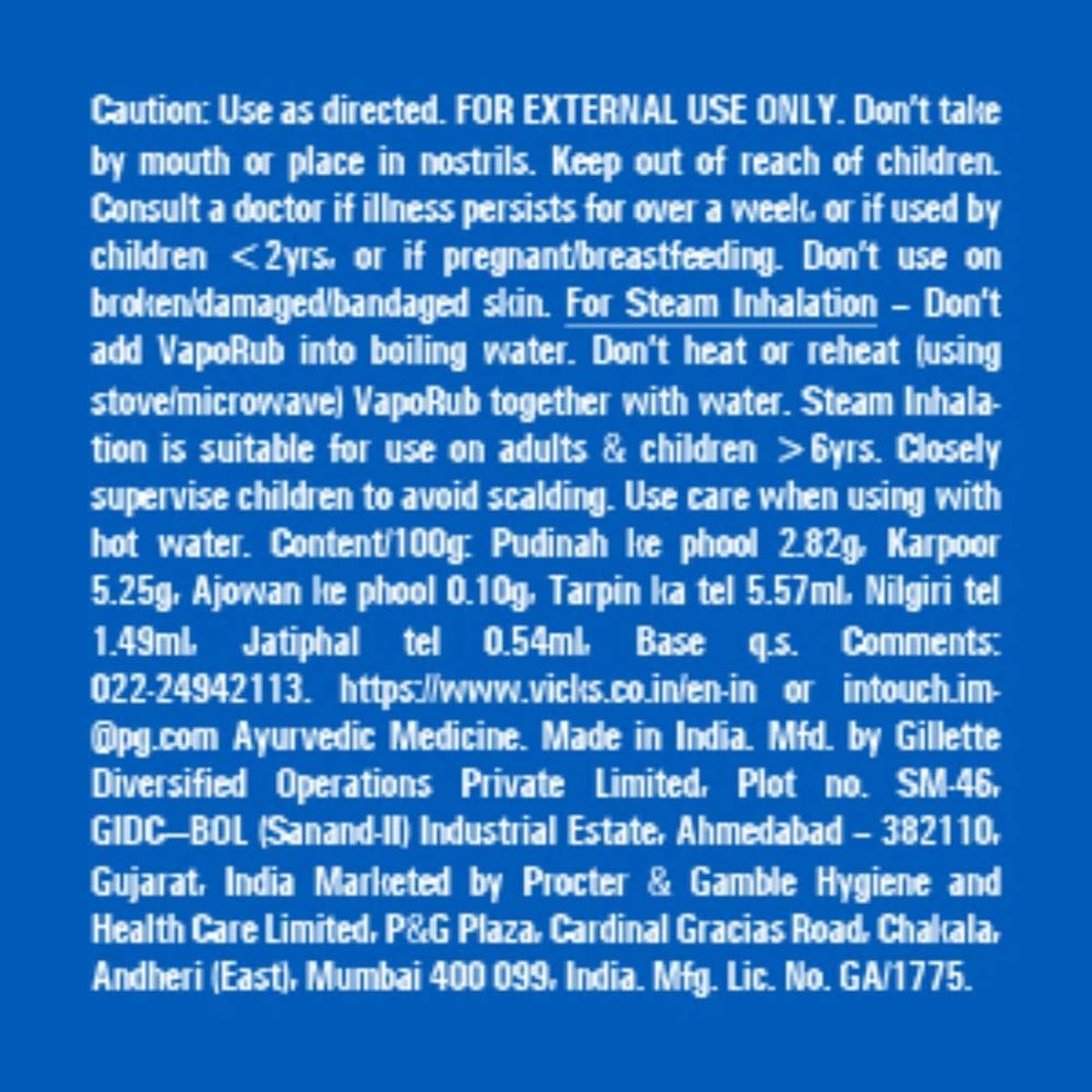 Vicks Vaporub Relief From Cold (50 ml)