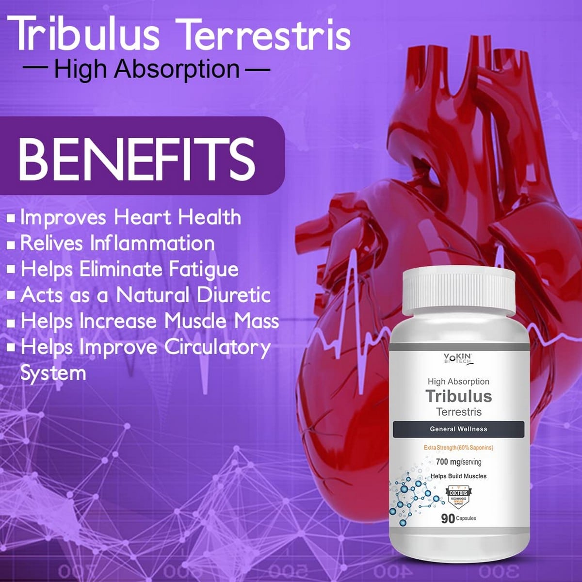 Vokin Biotech Tribulus Terrestris (90 Capsules)