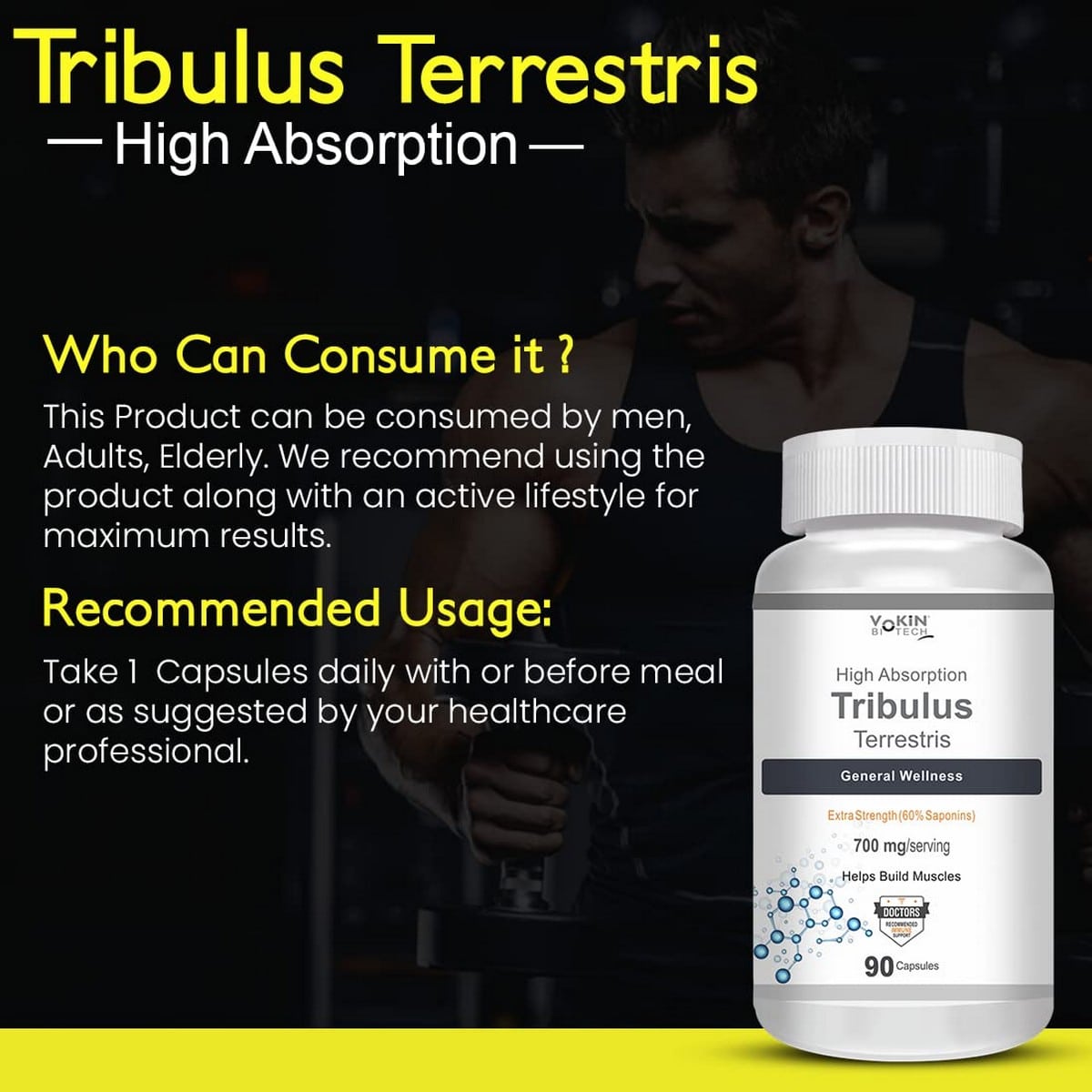 Vokin Biotech Tribulus Terrestris (90 Capsules)