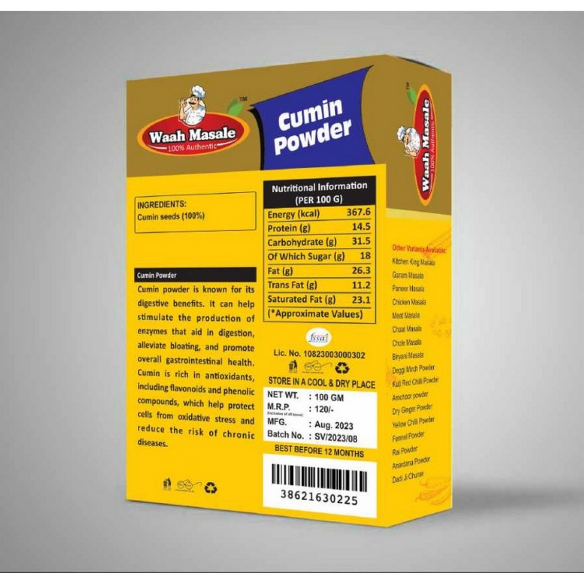 Waah Masale Cumin Power (100 GM)