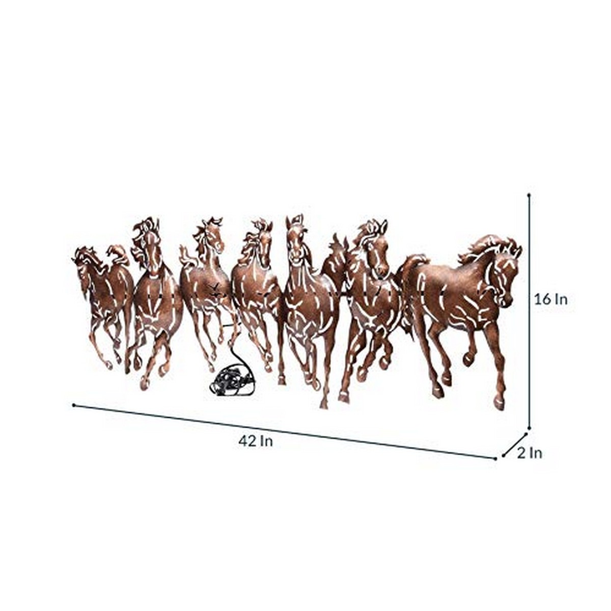 7 Cutting Horse Light Equipped Wall Art