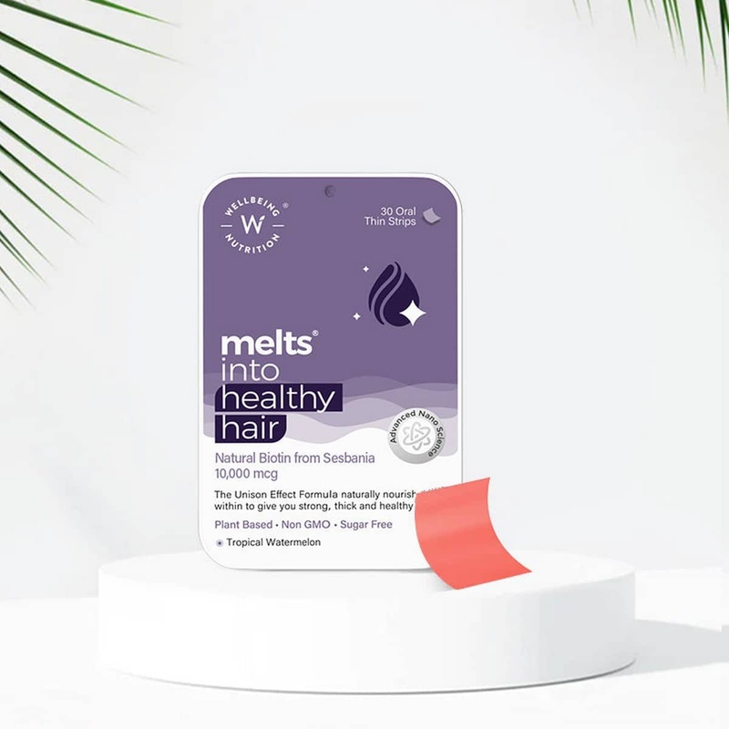 Wellbeing Nutrition Melts Healthy Hair Wholefood Biotin (30 Strips Per Pack)