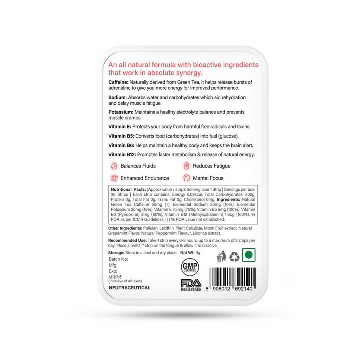 Wellbeing Nutrition Melts Instant Energy (30 Strips Per Pack)
